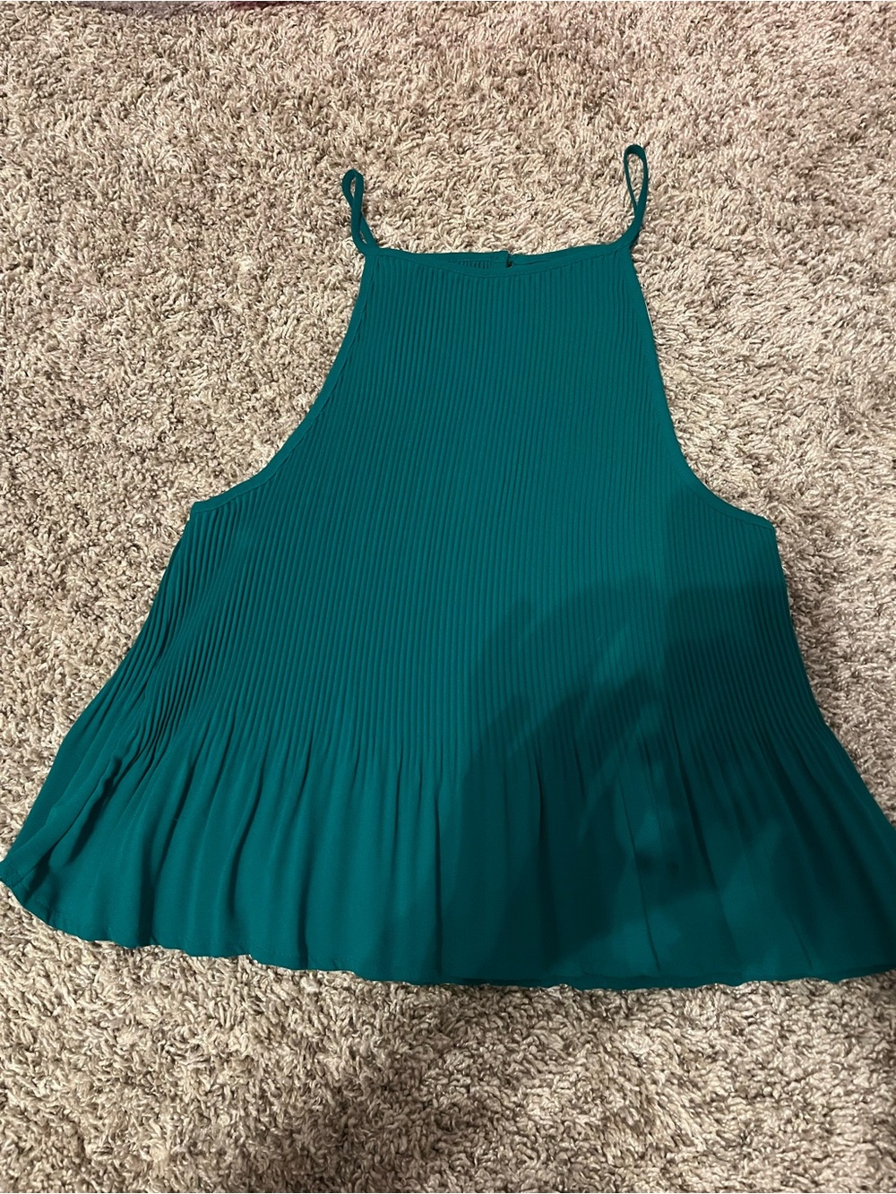Forever 21 Teal Pleated Halter Top